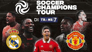 Real Madrid vs Manchester United di Laga Pramusim Soccer Champions Tour 2023, 27 Juli 2023